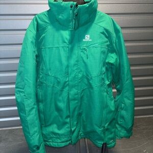 Salomon Vibrant Green Outdoor Ski Jacket